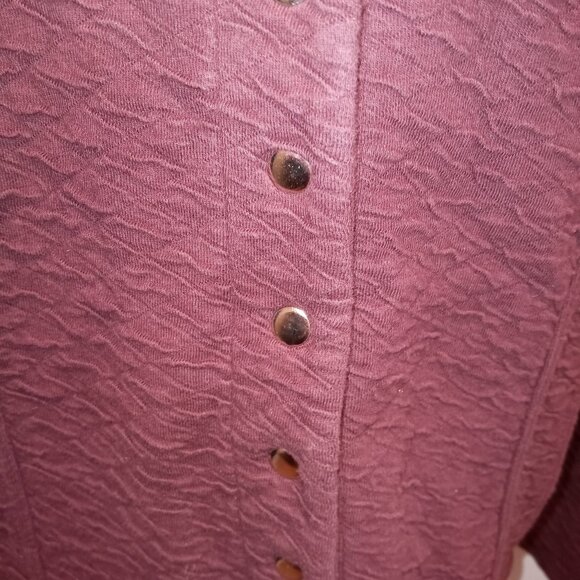 Christopher & Banks Burgundy Snap Front mid weight Jacket sz XL  /B8 - Picture 6 of 8